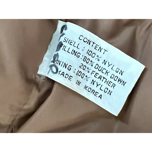 Vintage PineTree Boy Scout Puffer Vest Duck Down Beige Snaps Pockets Mens XL - Picture 7 of 8